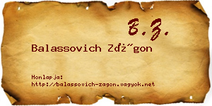 Balassovich Zágon névjegykártya